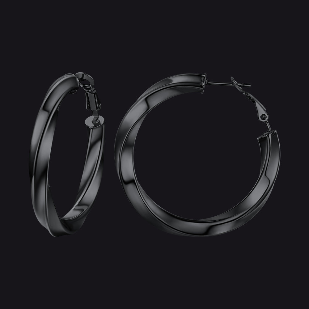 Thick Hoops Loop Earrings for 30/40/60/80mm