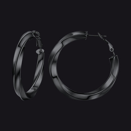 Thick Hoops Loop Earrings for 30/40/60/80mm