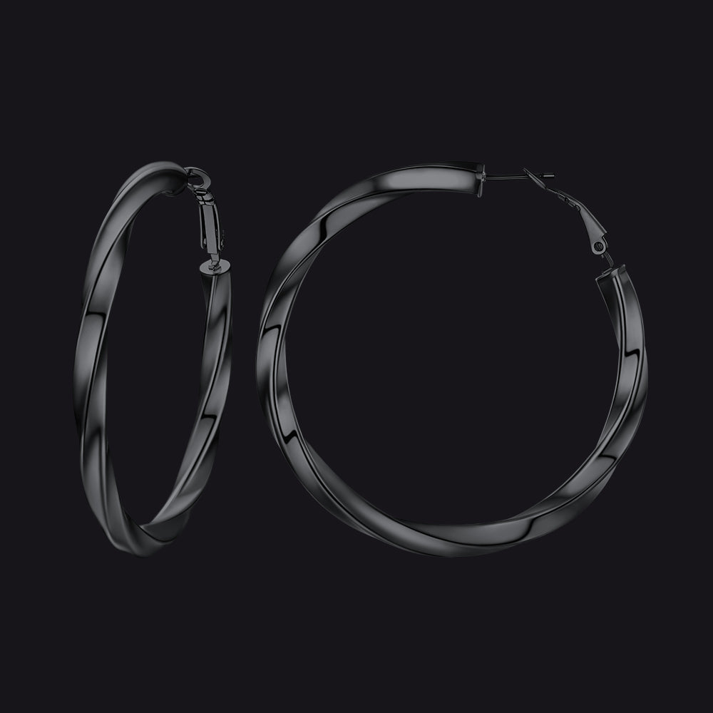 Thick Hoops Loop Earrings for 30/40/60/80mm