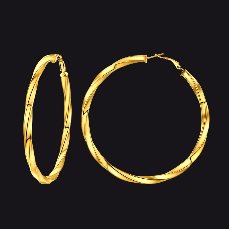 Thick Hoops Loop Earrings for 30/40/60/80mm