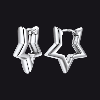 Classic Y2k Hollow Star Hoop Earrings for