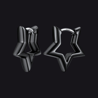 Classic Y2k Hollow Star Hoop Earrings for