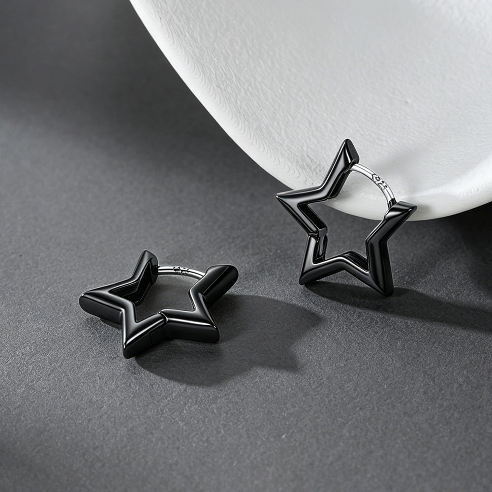 Classic Y2k Hollow Star Hoop Earrings for