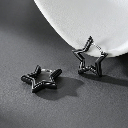 Classic Y2k Hollow Star Hoop Earrings for