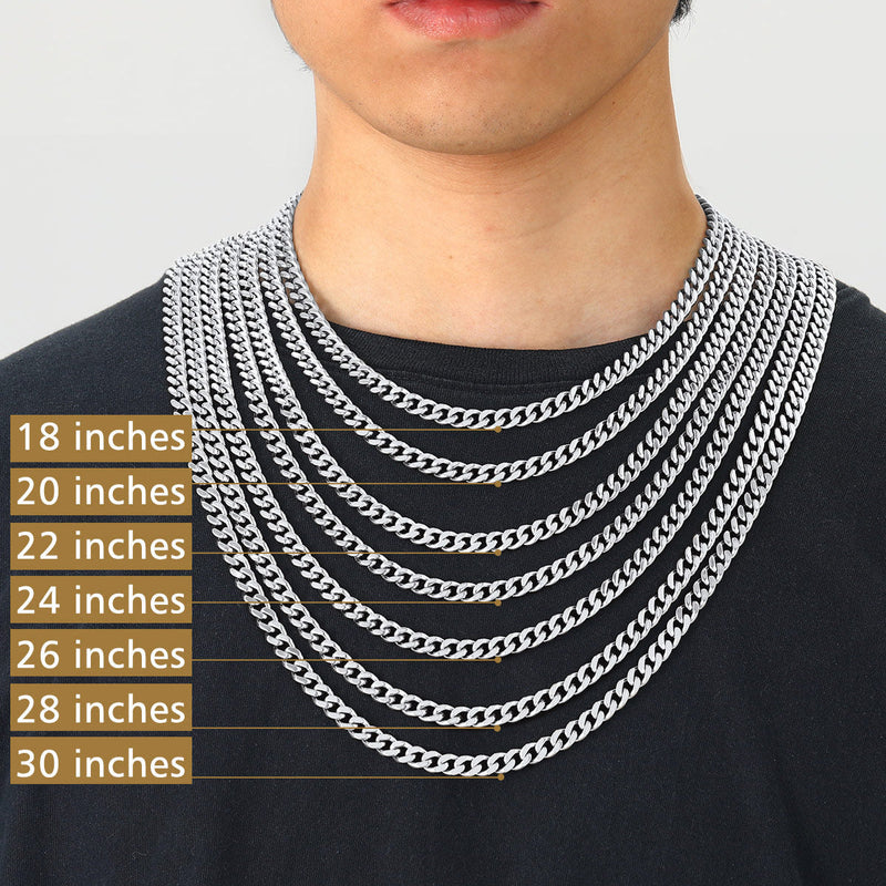 Sturdy Cuban Chain Necklace for 5/7/9/12mm Width
