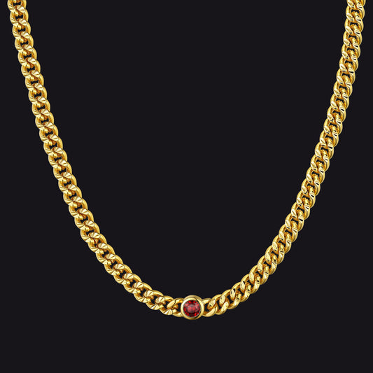 4.5mm Birthstone Gold Chain Choker Necklace for