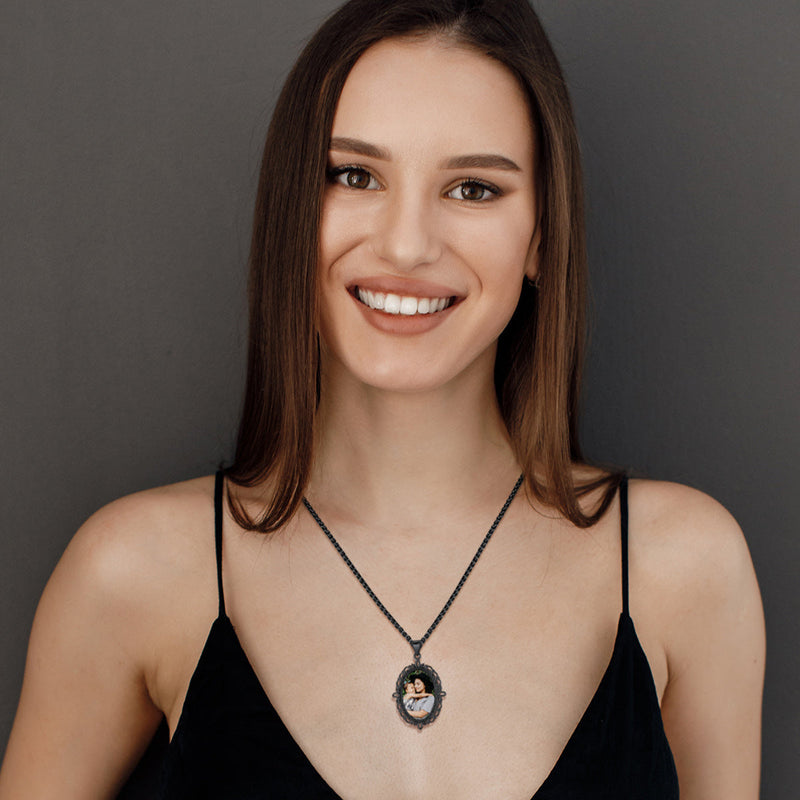 Personalized Double-side Picture Necklace for Mom Gift
