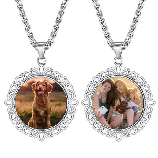 Customized Double-side Photo Pendant Memorial Necklace With Picture
