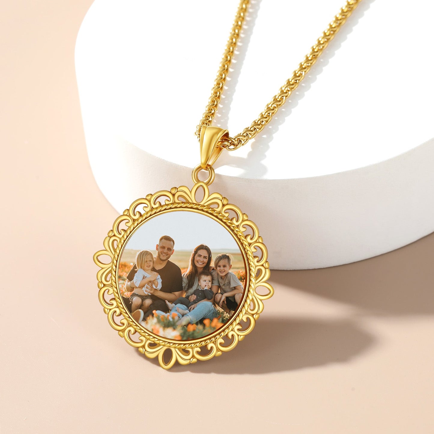 Customized Double-side Photo Pendant Memorial Necklace With Picture