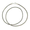Sterling Silver 1.8mm Fine Metallic Gray Leather Cord Necklace