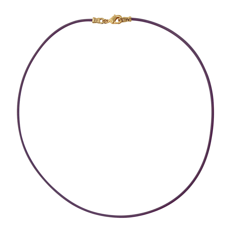 Gold Plated 1.8mm Fine Purple Leather Cord Necklace