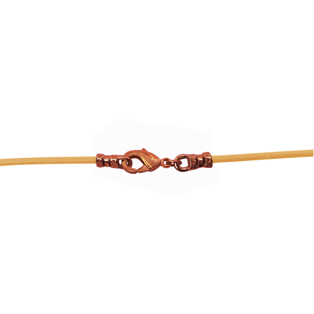 Antique Copper 1.8mm Fine Natural Light Tan Leather Cord Necklace