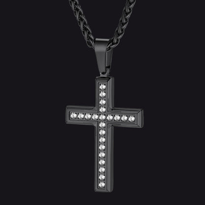 Diamond Cross Pendant Necklace for