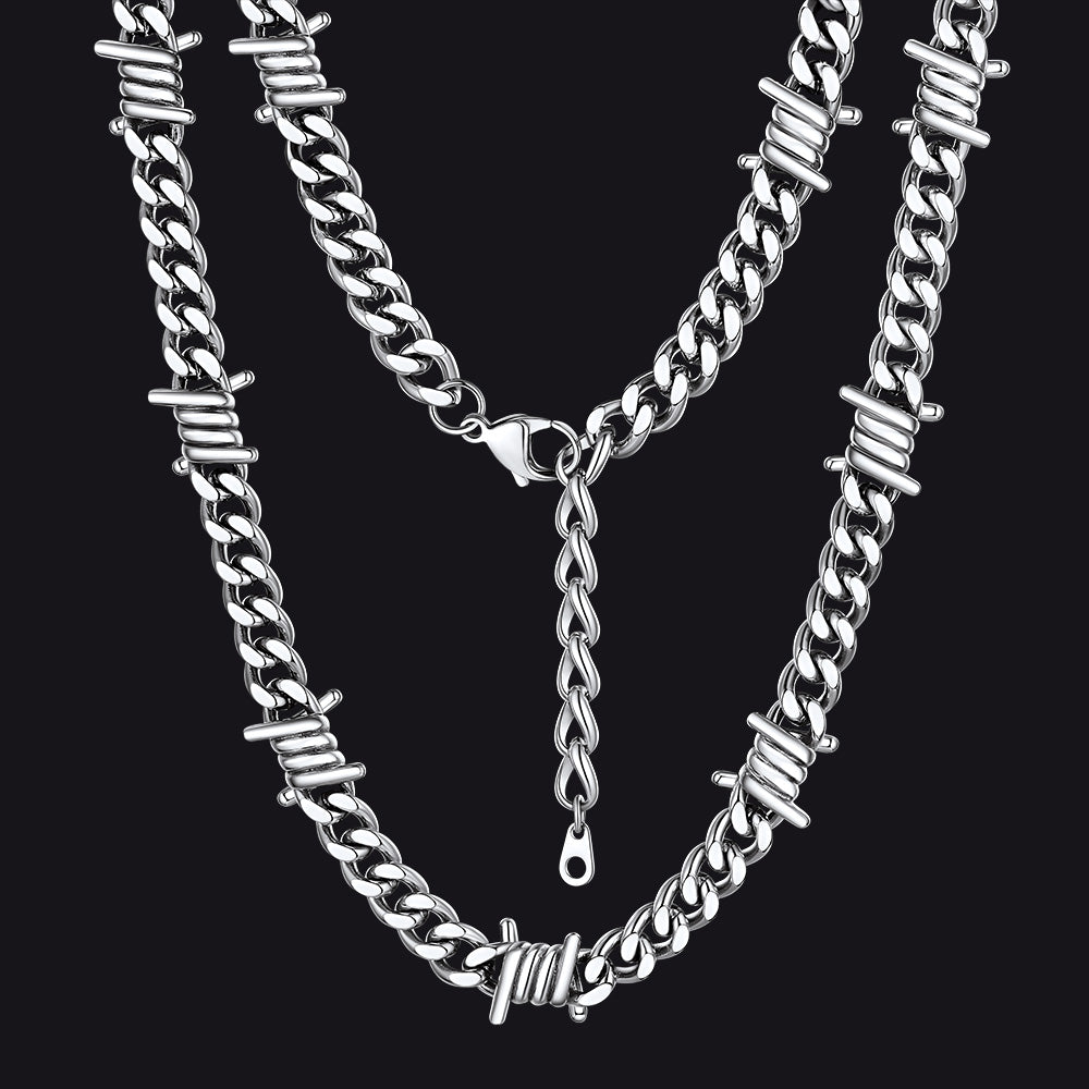 To My Barbed Wire Cuban Chain Choker Necklace Gift for Him