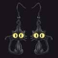 Black Cat Dangle Earrings for