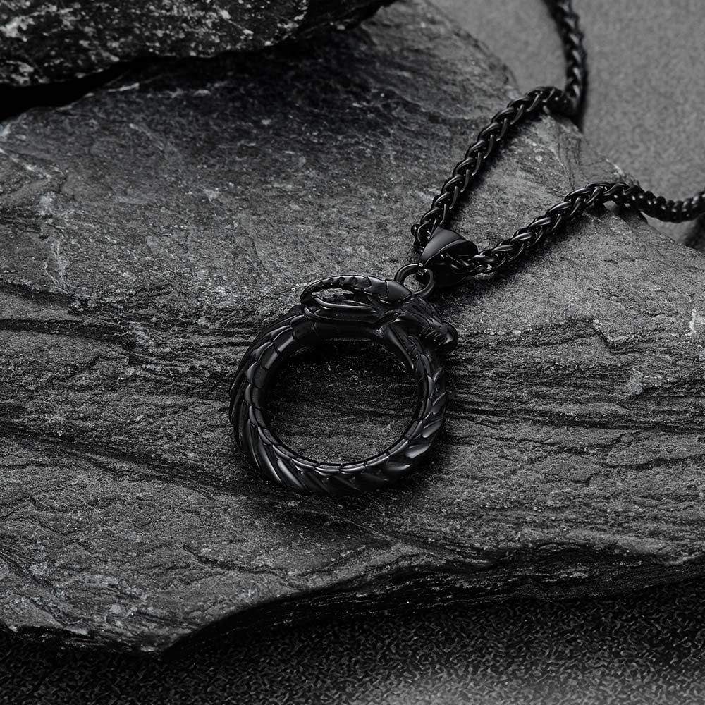 Dragon Circle Pendant Necklace for