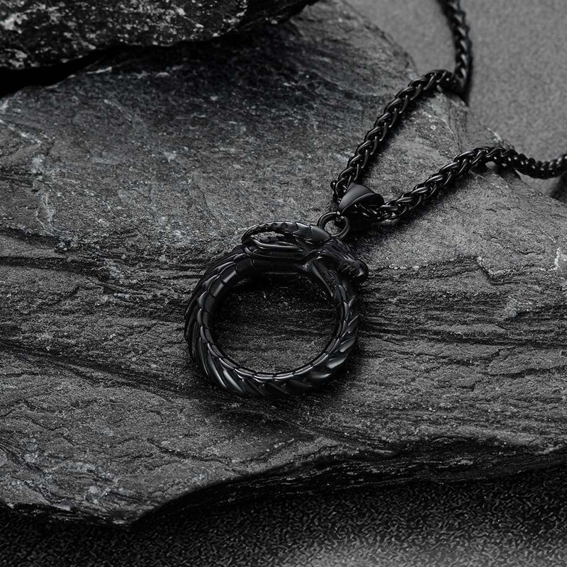 Dragon Circle Pendant Necklace for