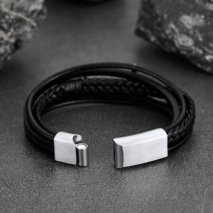 Christian Cross Braided Leather Bracelet Gift for