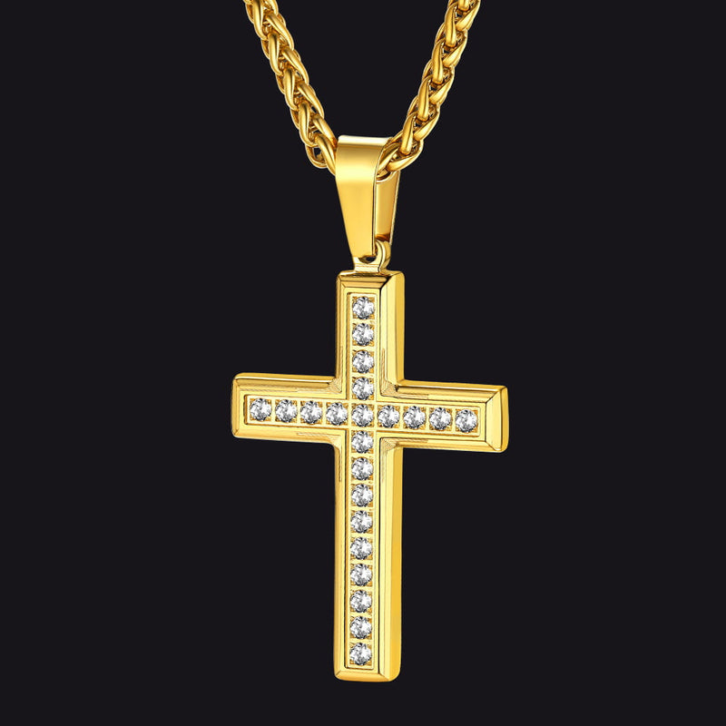 Diamond Cross Pendant Necklace for