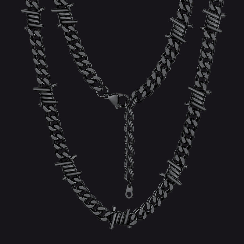 To My Barbed Wire Cuban Chain Choker Necklace Gift for Him
