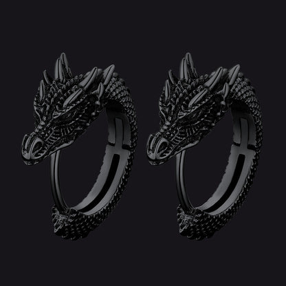 Punk Small Dragon Hoop Earrings for