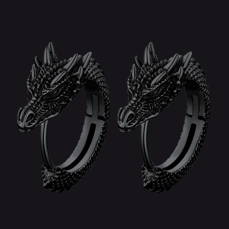 Punk Small Dragon Hoop Earrings for
