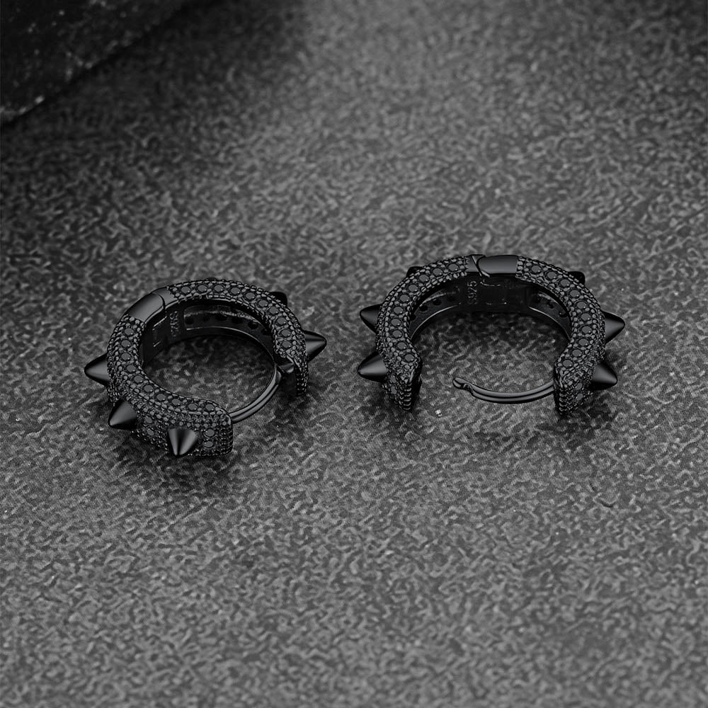 Punk Rivet Huggie Hoop Earrings for