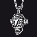 Gothic Earphone Skull Necklace Pendant for
