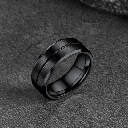 Tungsten Carbide Wedding Band Ring Grooved Matte Finish Ring for 8mm