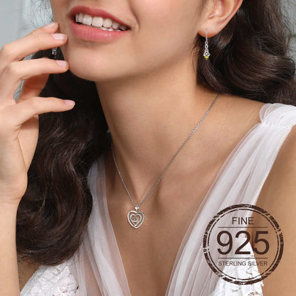 Sterling Silver Heart Celtic Knot Pendant Necklace for