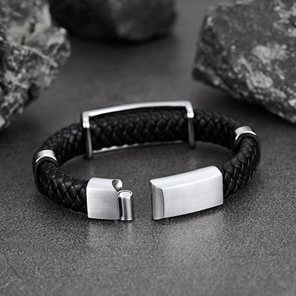 Christian Knights Templar Cross Leather Bracelet for