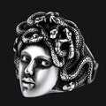 Mythology Medusa Snake Stainless Steel Ring for