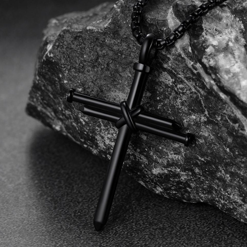 Christian Nail Cross Pendant Necklace for