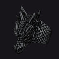 Punk Dragon Head Stainless Steel Ring for