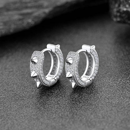 Punk Rivet Huggie Hoop Earrings for