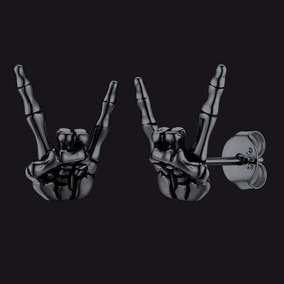 Skeleton Hand Stud Earrings for – 925 Sterling Silver Gothic Earrings