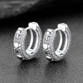 Cubic Zirconia Skull Huggie Hoop Earrings for