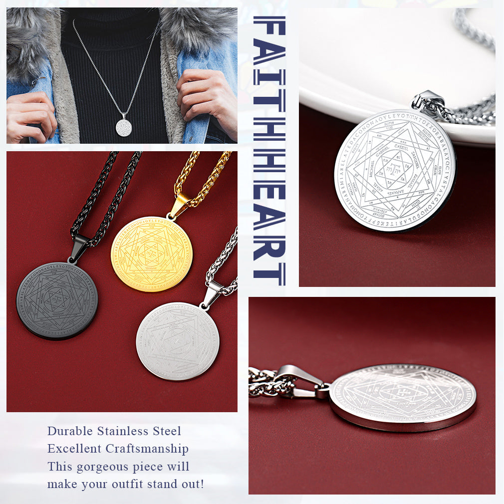 Seal of Solomon Pendant Talisman Pentagram Necklace for