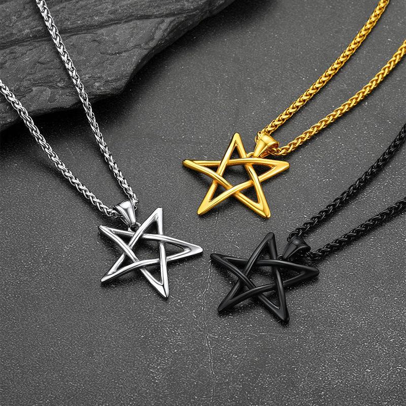 Solomon Satanic Inverted Pentagram Pendant Necklace