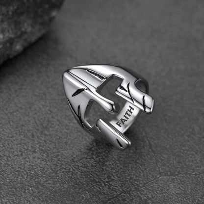 Spartan Warrior Mask Helmet Ring for