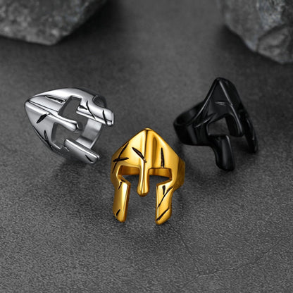 Spartan Warrior Mask Helmet Ring for