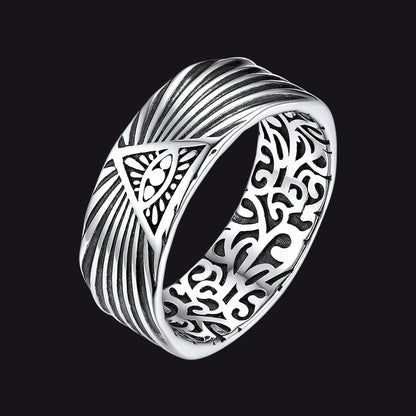 Silver All Seeing Eye Ring Celtic Knot Ring for
