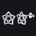 Celtic Pentagram Stud Earrings for