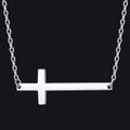 Sterling Silver Sideways Cross Necklace for /