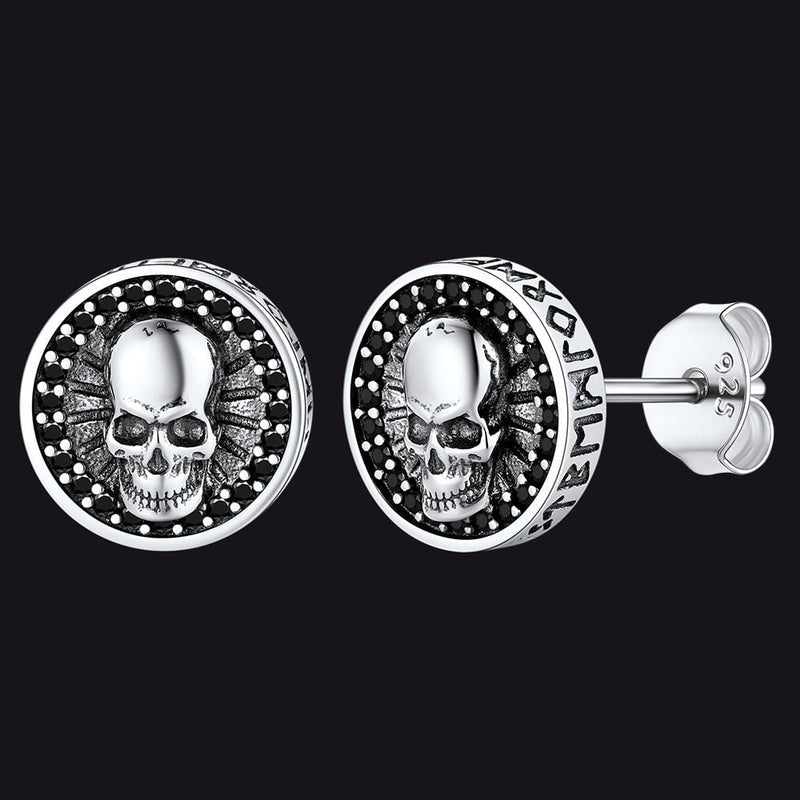 Viking Rune Fang Stud Earrings for – Nordic Star Cz Earrings