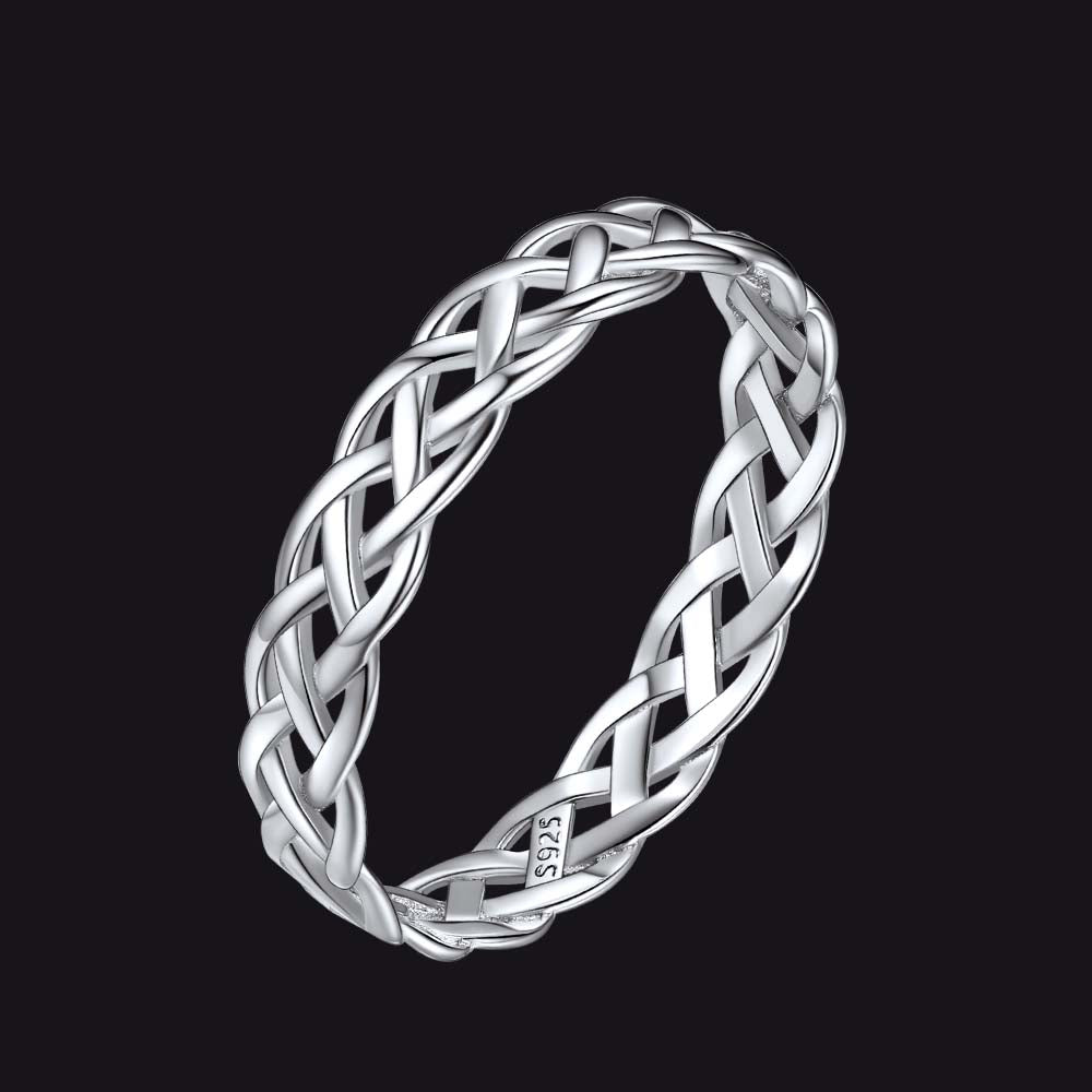 Sterling Silver Celtic Knot Wedding Band Ring for