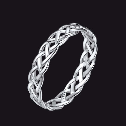 Sterling Silver Celtic Knot Wedding Band Ring for