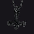 Viking Raven Thor's Hammer Mjolnir Necklace Pendant for