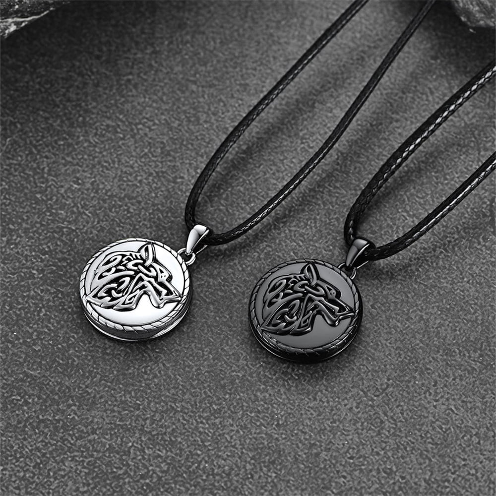 Custom Viking Wolf Locket Necklace With Picture Inside