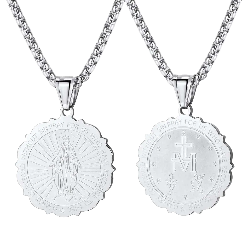 Virgin Mary Necklace Catholic Charm Necklace of Blessed